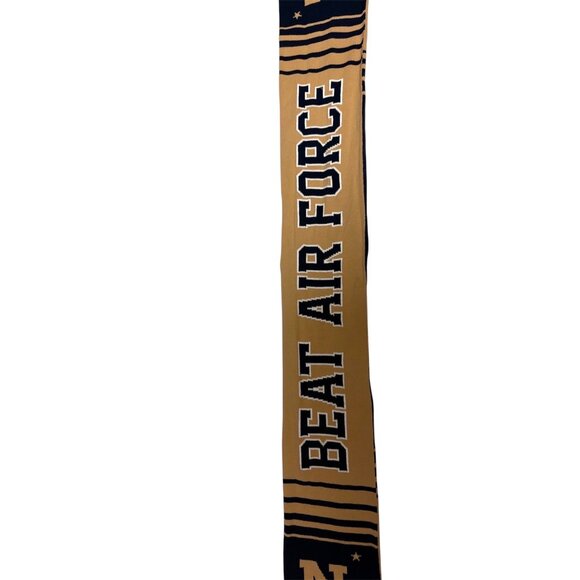 Reversible Knit Scarf With "Beat Air Force" & "Go Navy" Text Miltary Rivalry - Picture 5 of 8